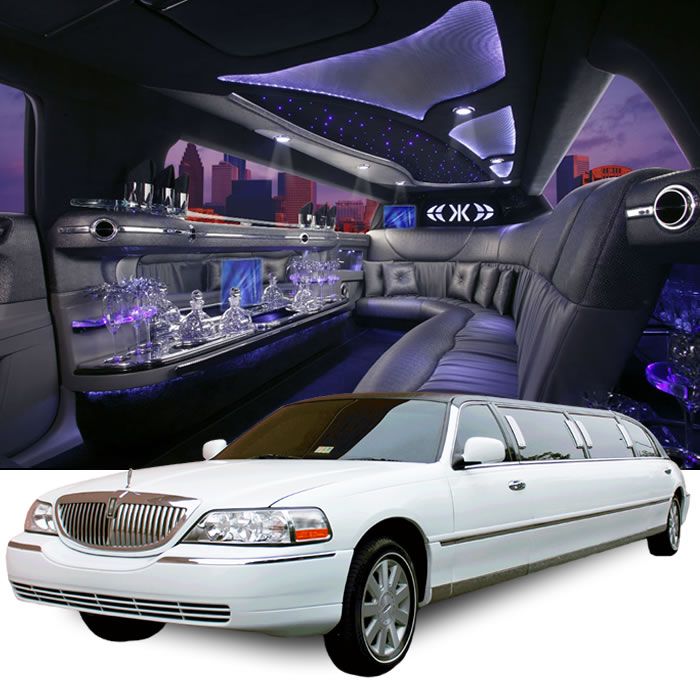 White Lincoln Town Car limo hire